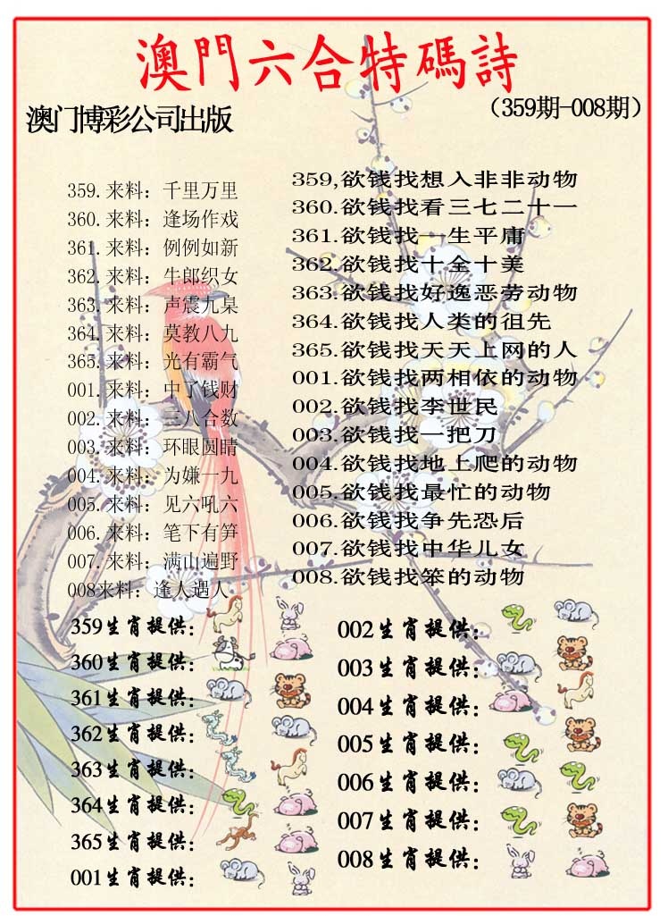 361期内部特码诗[图]