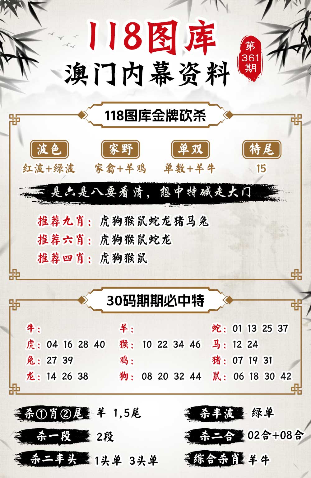 361期118内幕资料[图]