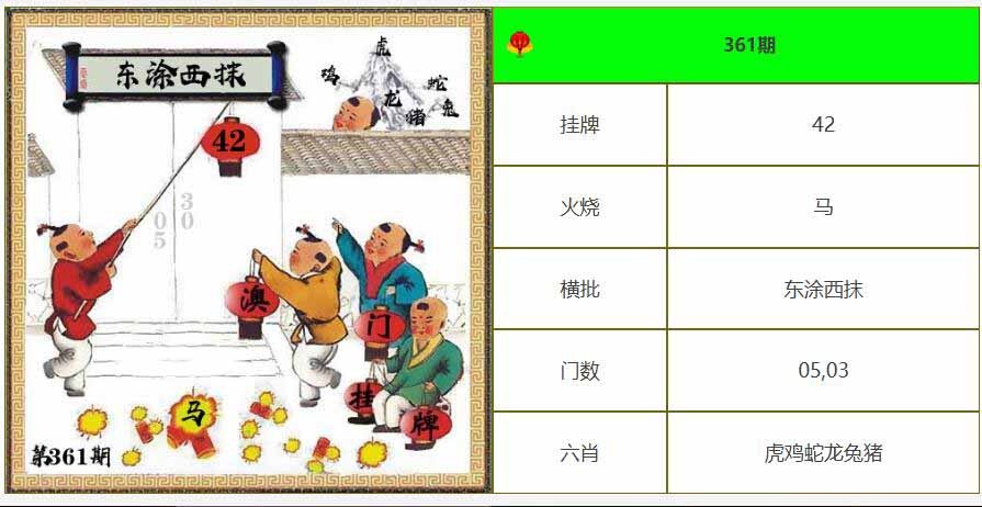 361期另版澳门挂牌[图]